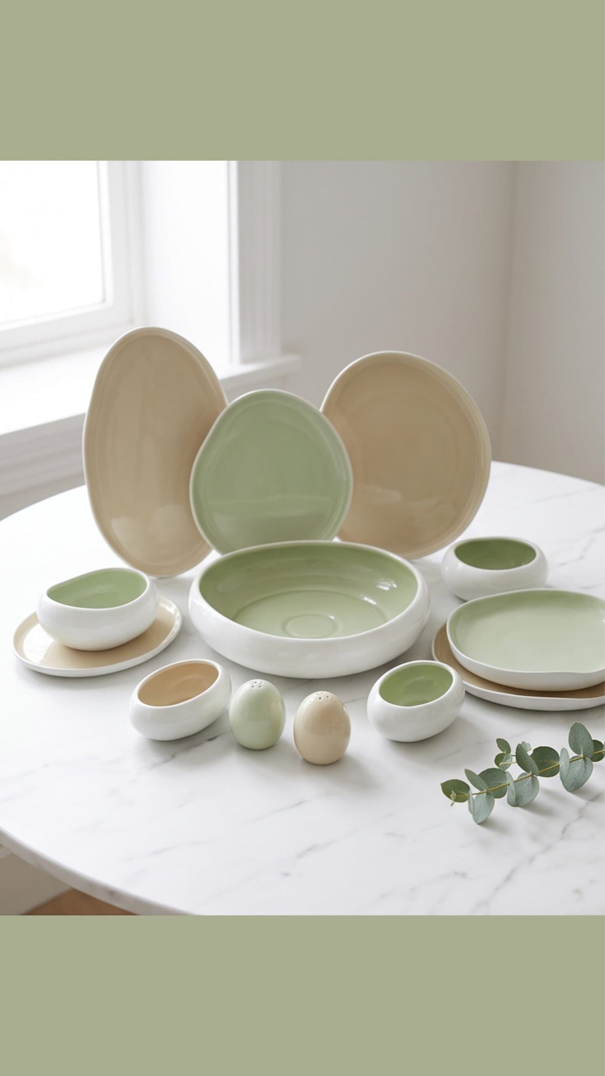 Karolina 30 Pcs - 60 Pcs DinnerSet mix mintgreen