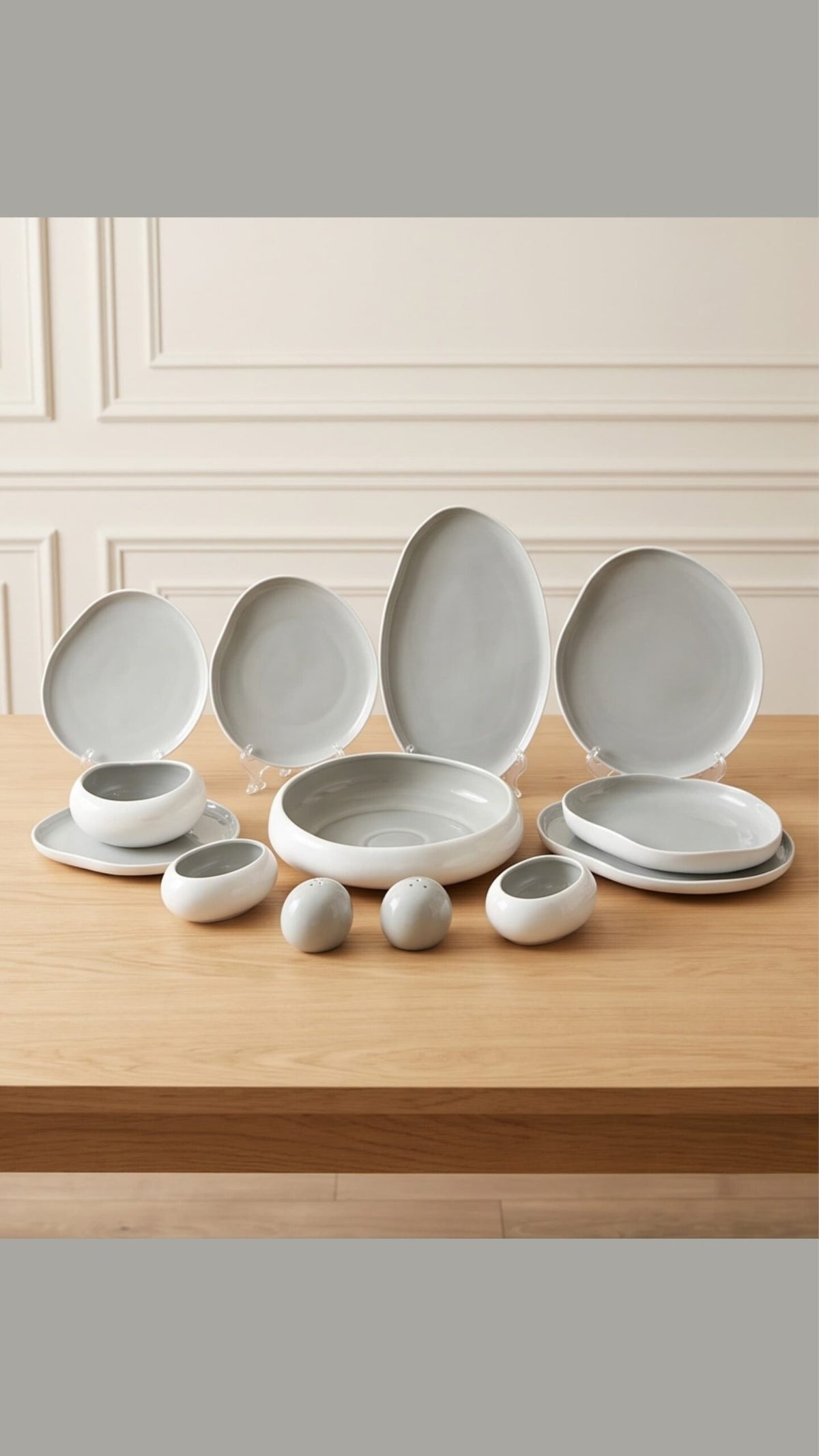 Karolina 30 Pcs - 60 Pcs Dinner Set - nardo gray
