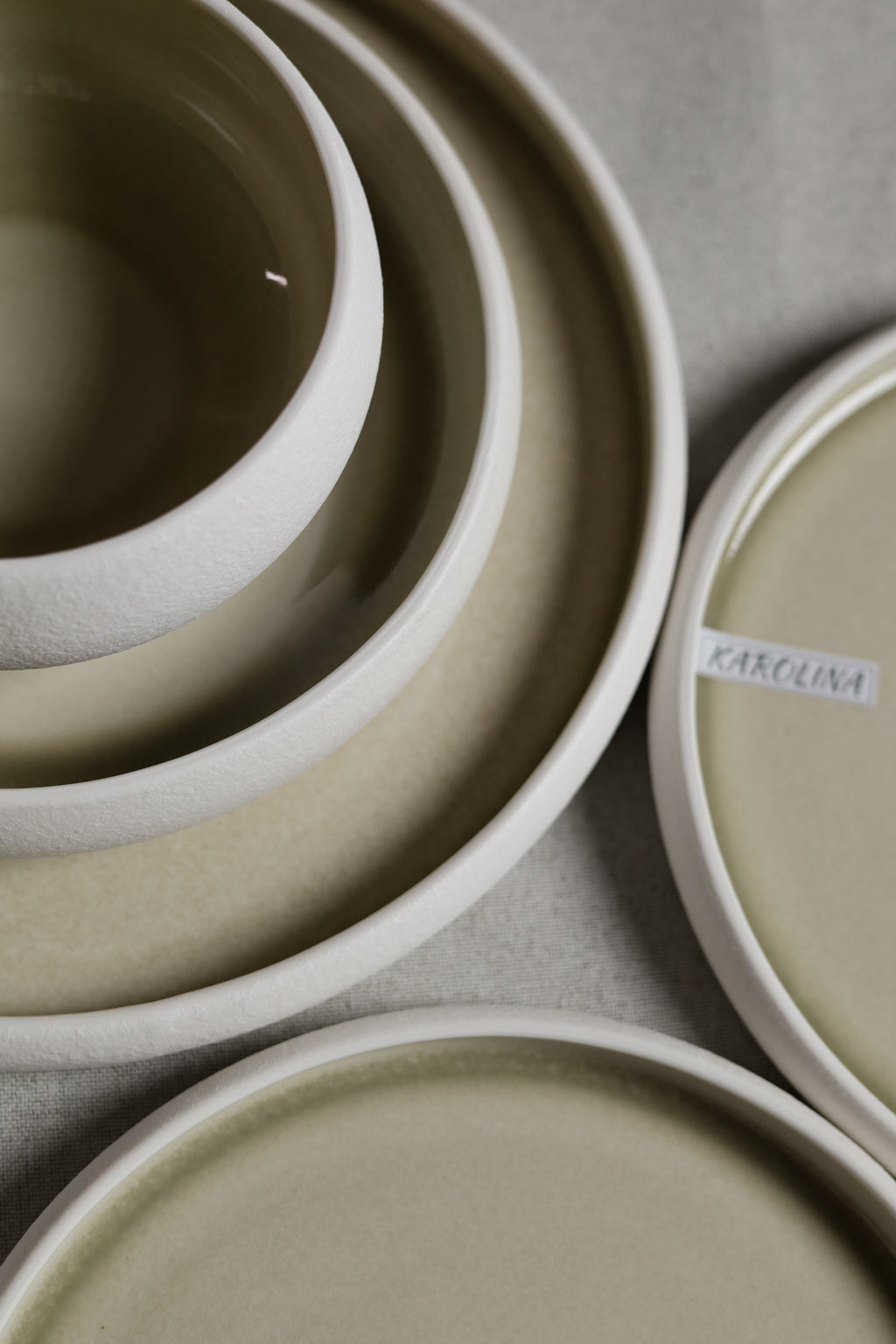 Karolina 30-Piece Dinner Set Olive Stone