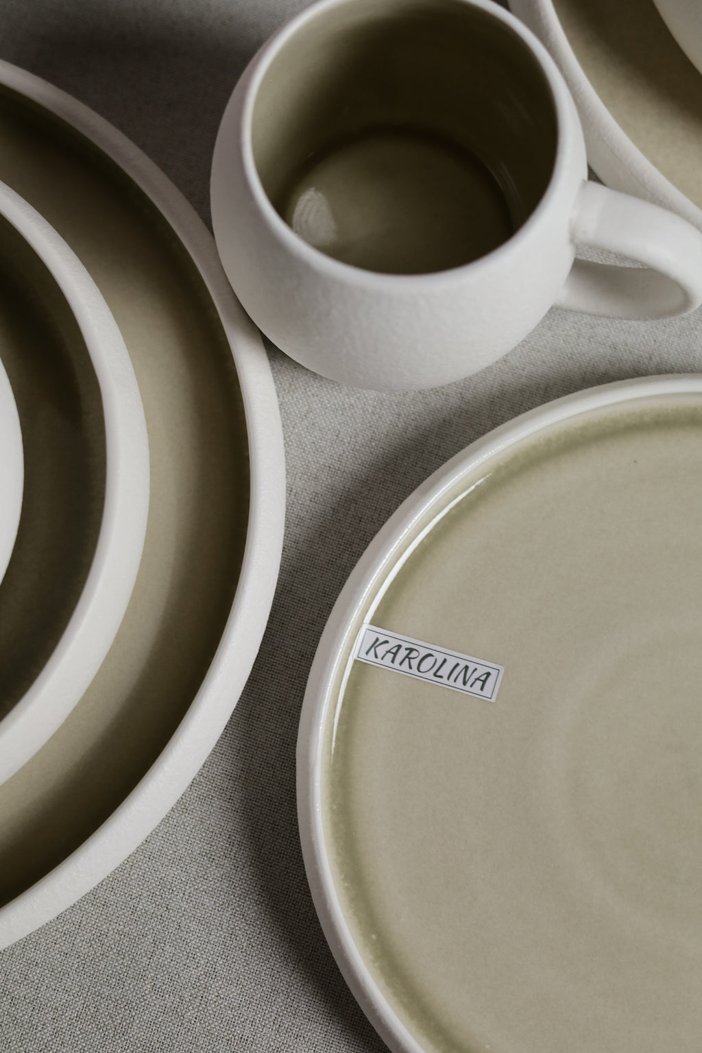 Karolina 30-Piece Dinner Set Olive Stone