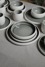Karolina 30-Piece Dinner Set Dark Green Stone