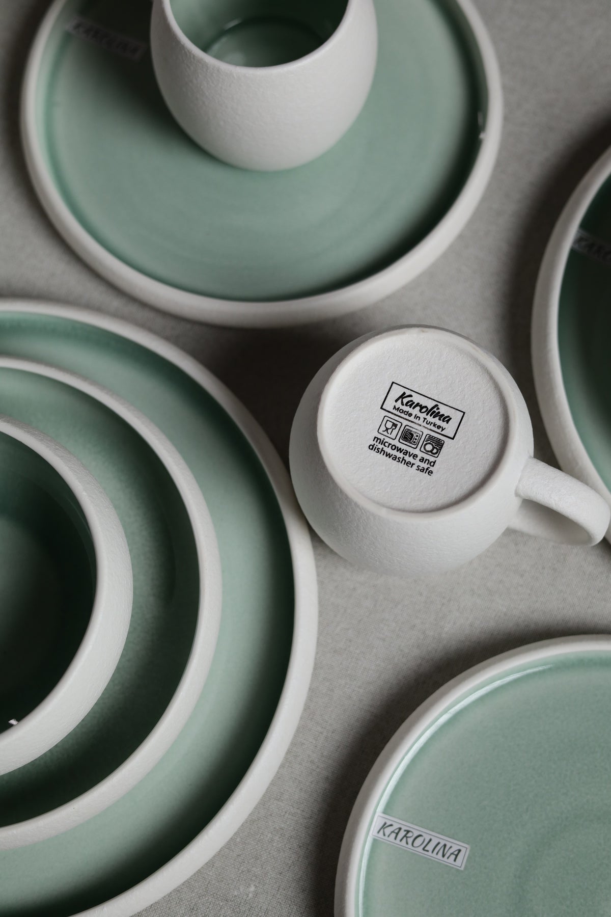 Karolina 30-Piece Dinner Set Mint Stone