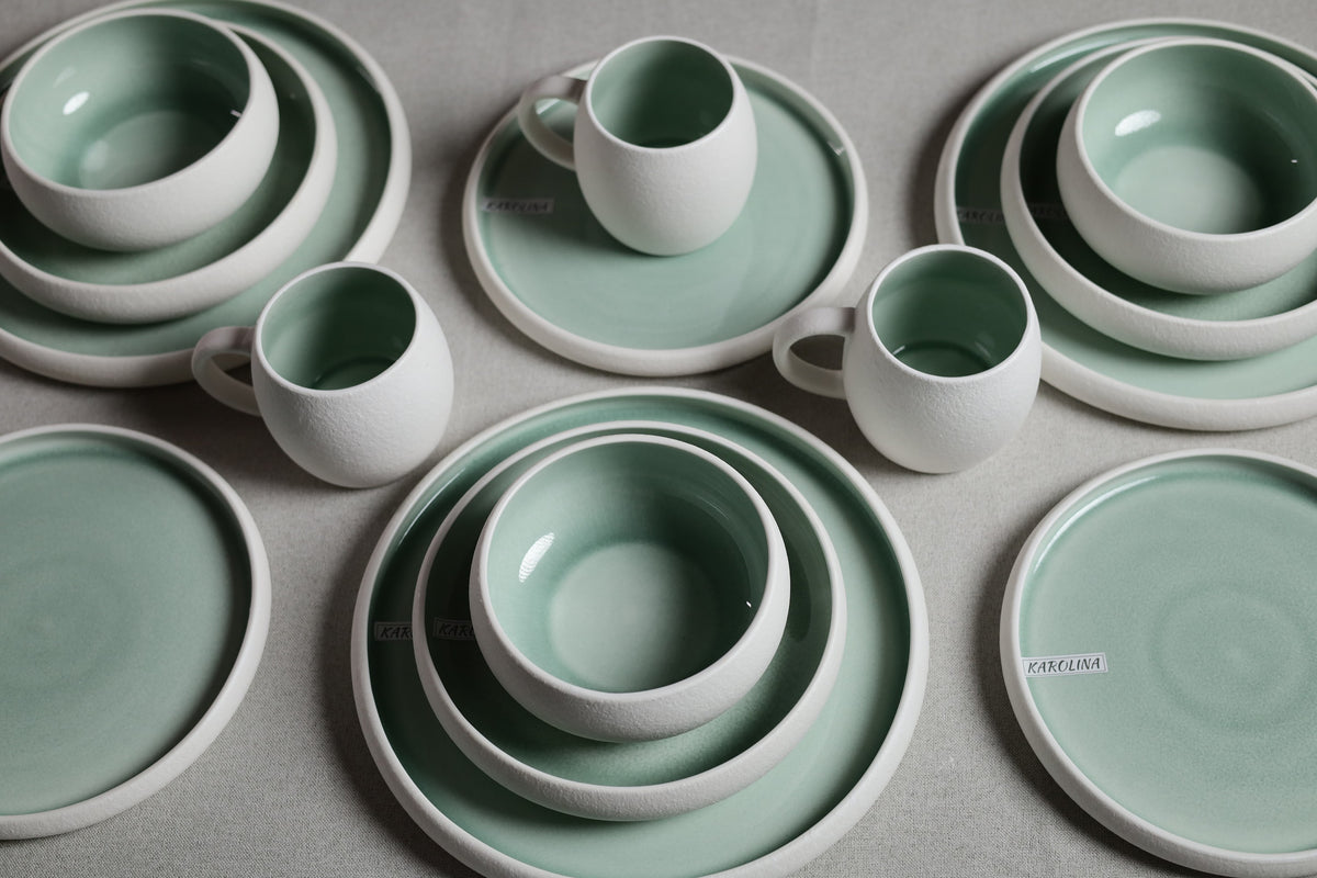 Karolina 30-Piece Dinner Set Mint Stone