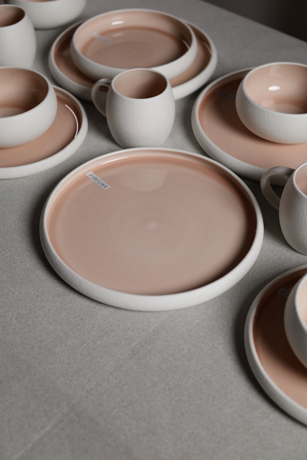 Karolina 30-Piece Dinner Set Peach Stone