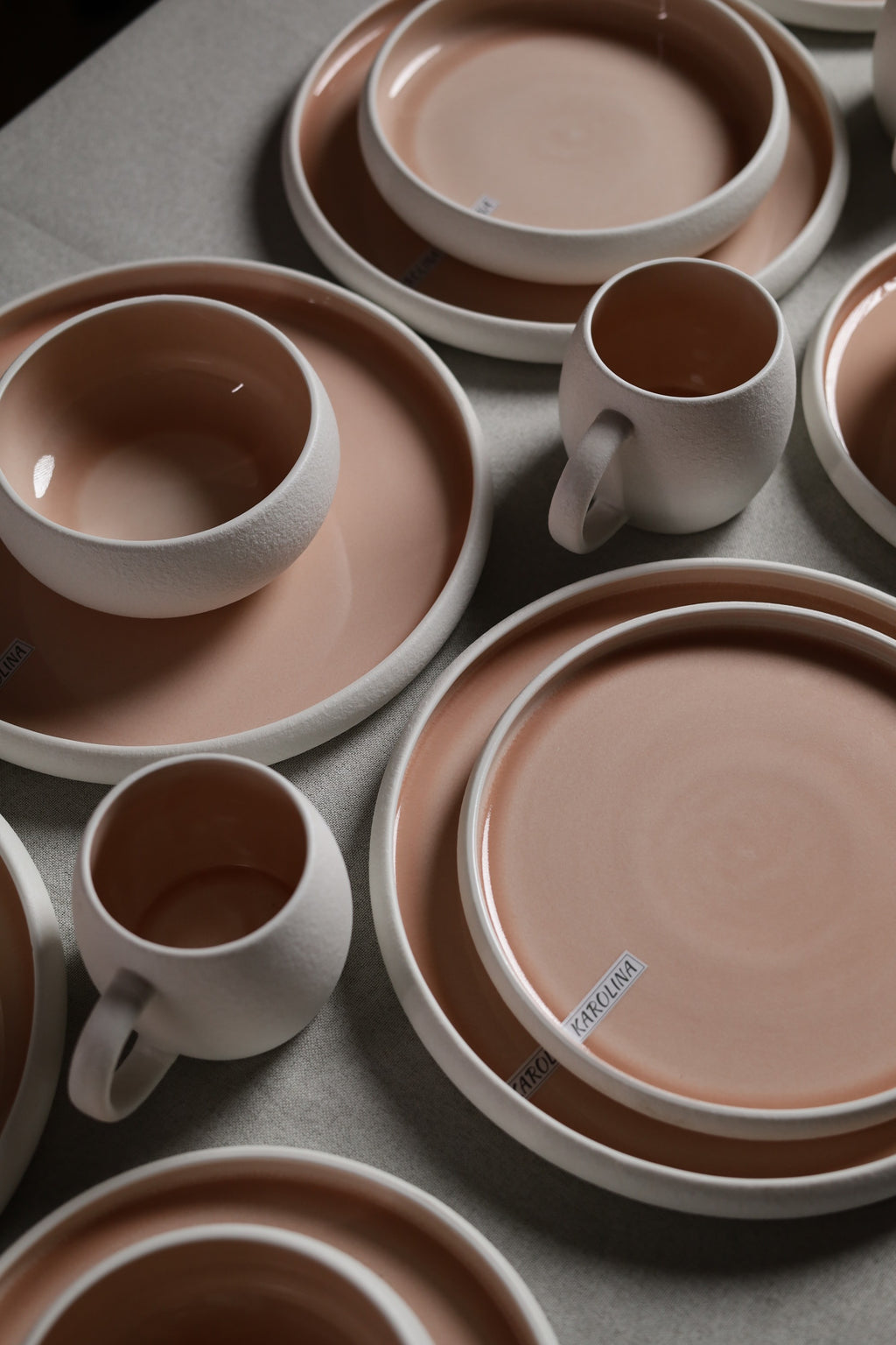 Karolina 30-Piece Dinner Set Peach Stone