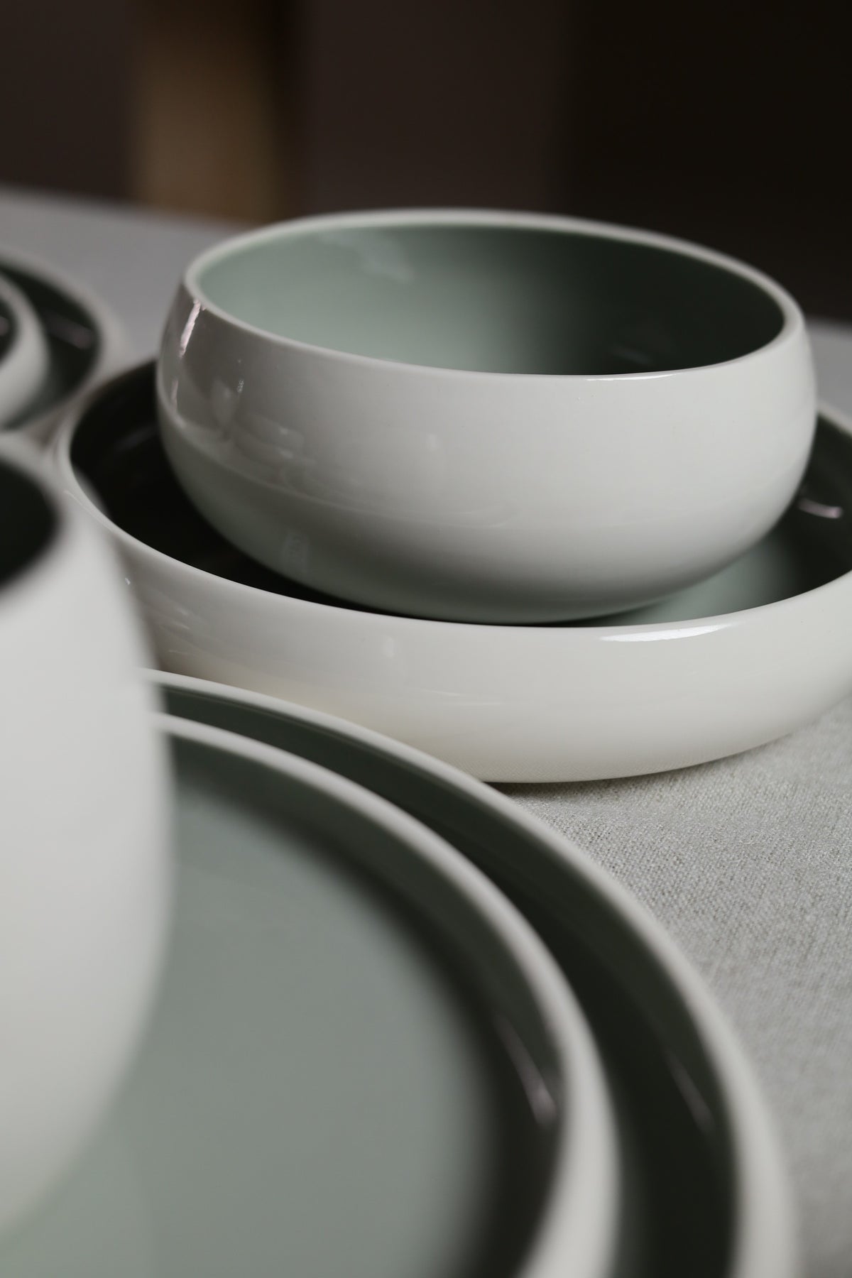 Karolina 30-Piece Dinner Set Sage Glossy