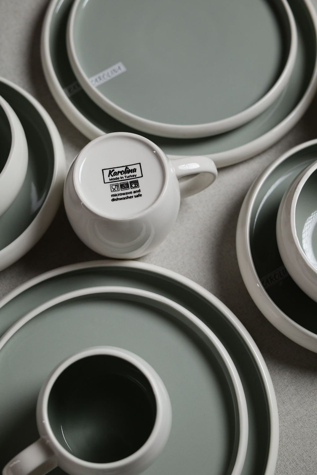 Karolina 30-Piece Dinner Set Sage Glossy