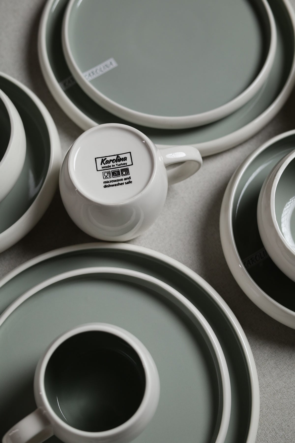 Karolina 30-Piece Dinner Set Sage Glossy