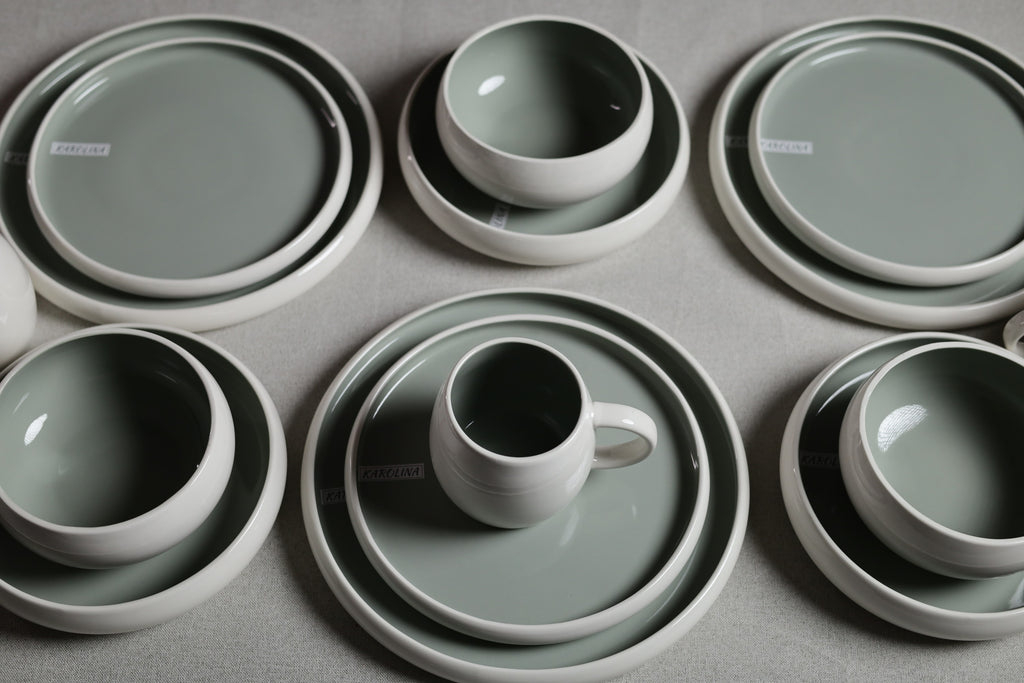 Karolina 30-Piece Dinner Set Sage Glossy