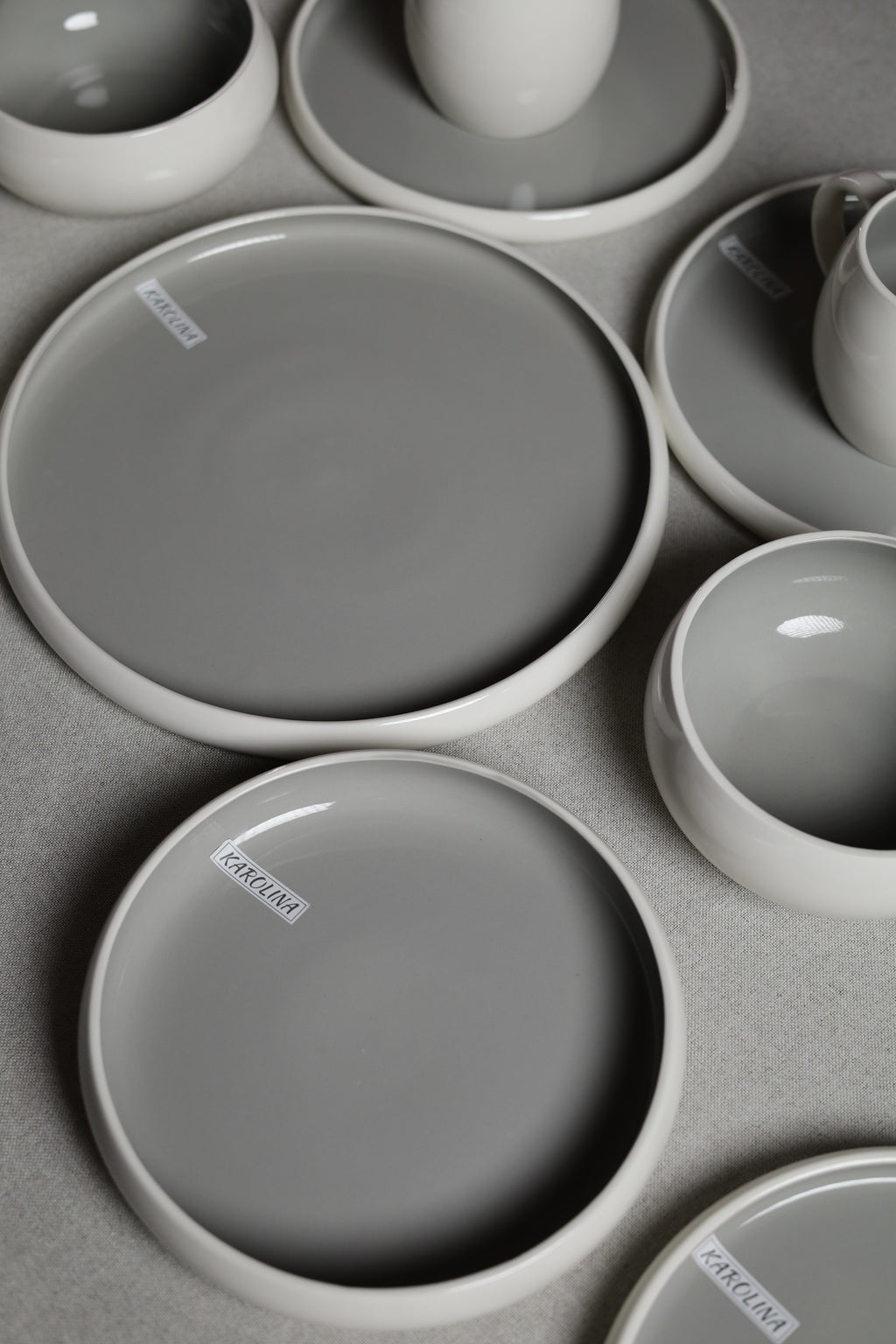 Karolina 30-Piece Dinner Set Grey Glossy