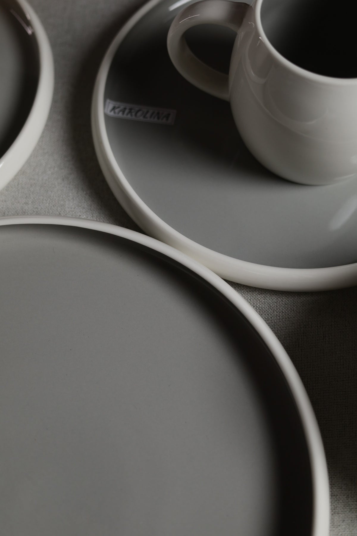 Karolina 30-Piece Dinner Set Grey Glossy