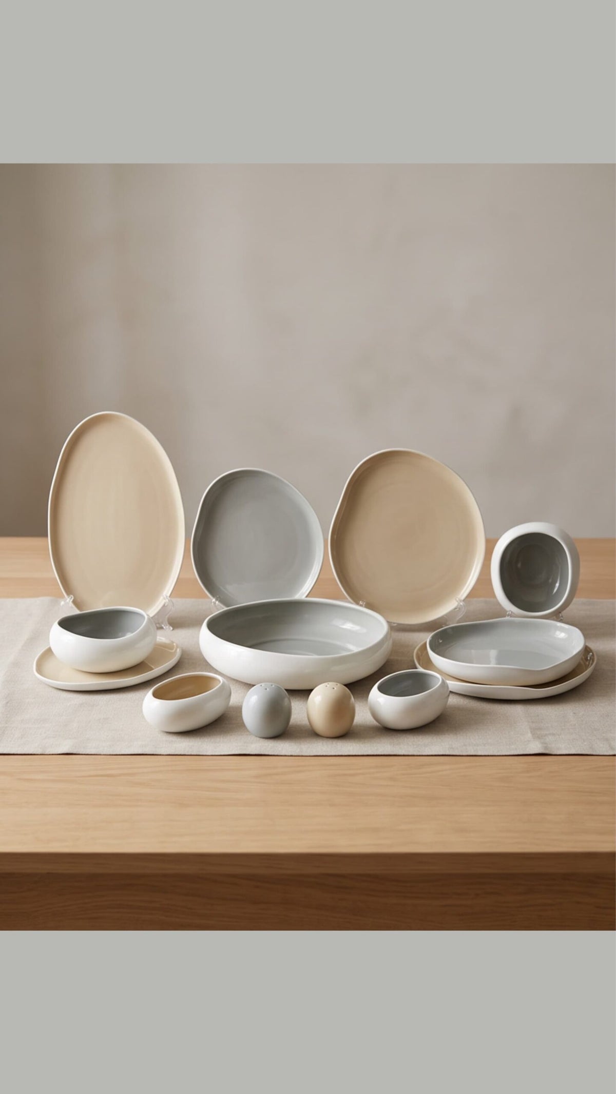 Karolina 30 Pcs - 60 Pcs Dinner Set - mix nardo gray