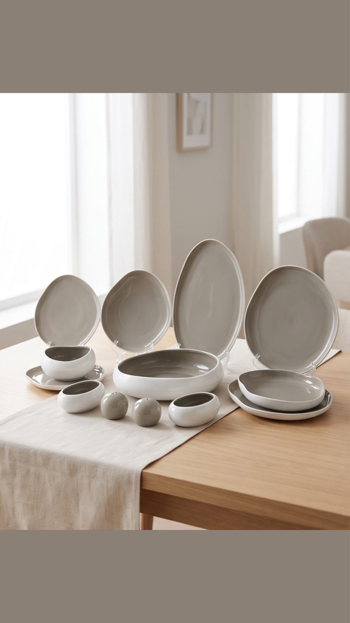 Karolina 30 Pcs - 60 Pcs Dinner Set gray
