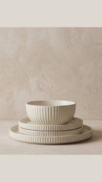 Karolina 14-Piece Dinner Set (Ribbed)