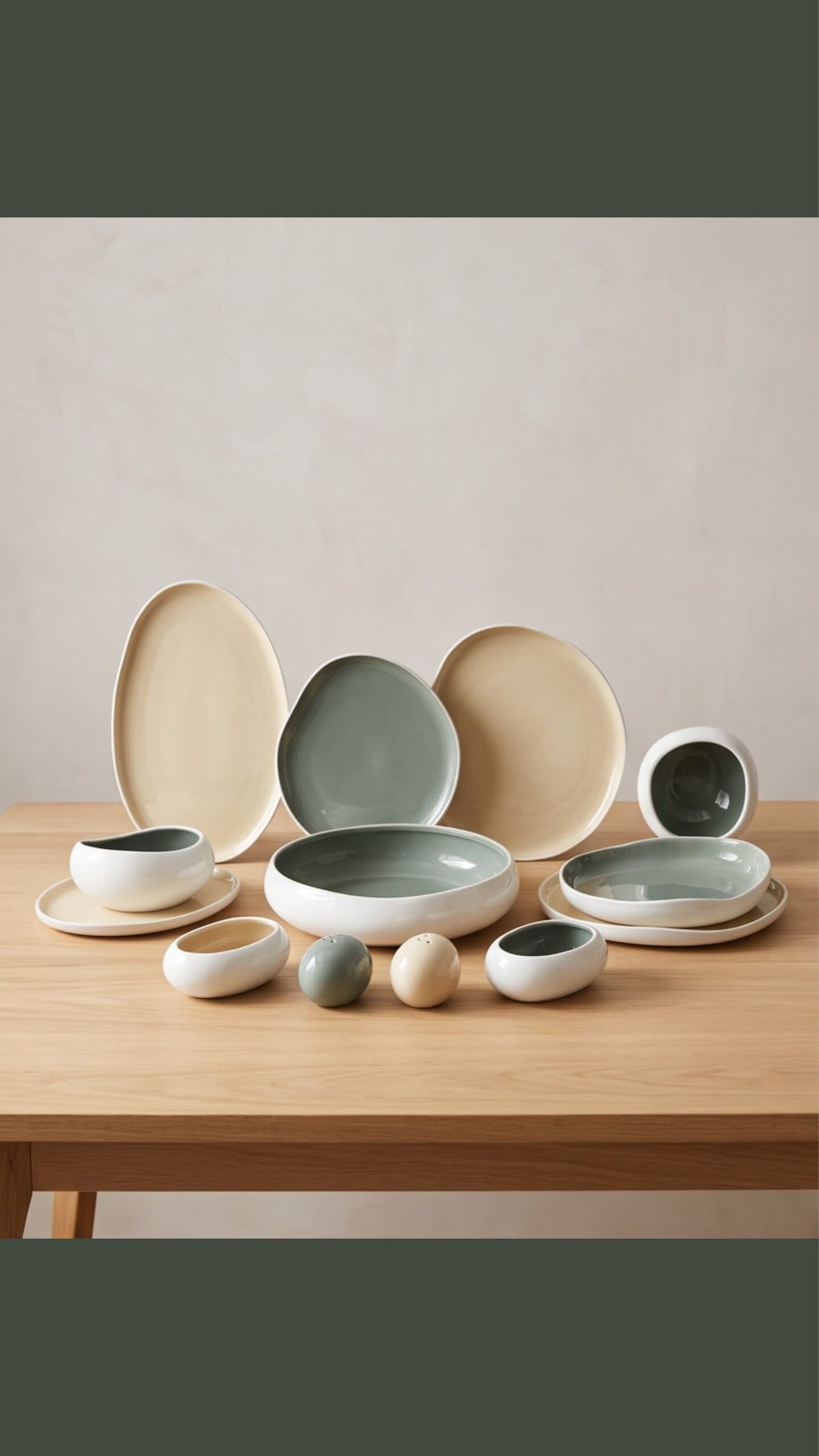 Karolina 30 Pcs - 60 Pcs DinnerSet mix petrol