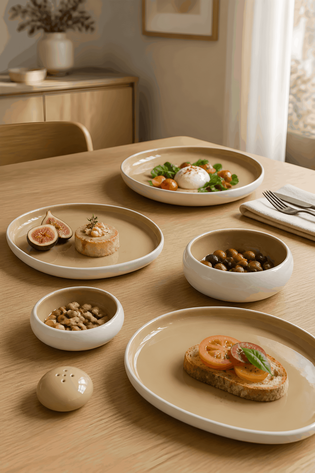 Karolina 14 Pcs DinnerSet Beige